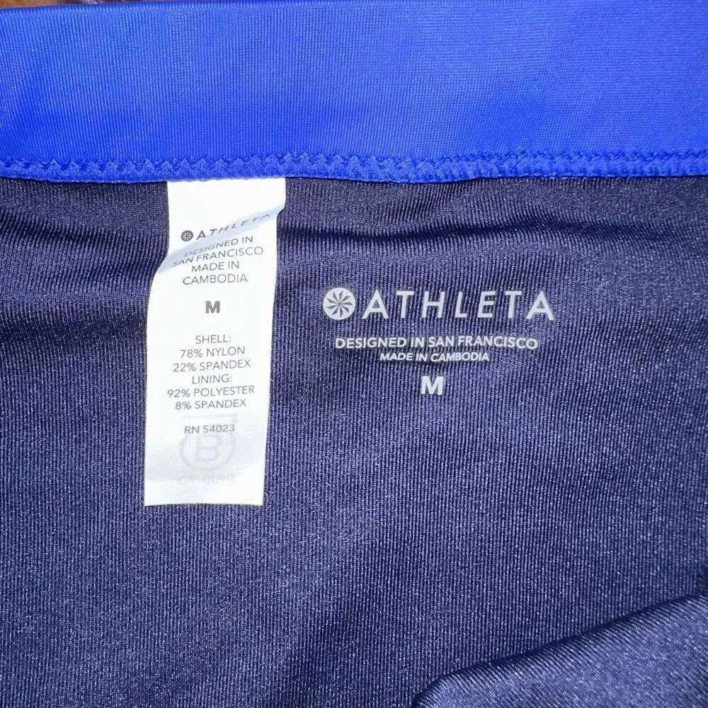 Athleta blue navy colorblock freestyle athletic S swim bottoms